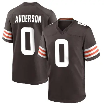 ＃0 Men's Aaron Anderson Brown Game Cleveland Browns Team Color Jersey