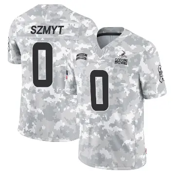 ＃0 Men's Andre Szmyt Arctic Camo Limited Cleveland Browns 2024 Salute to Service Jersey