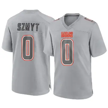 ＃0 Men's Andre Szmyt Gray Game Cleveland Browns Atmosphere Fashion Jersey