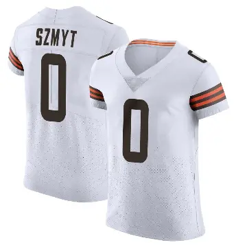 ＃0 Men's Andre Szmyt White Elite Cleveland Browns Vapor Jersey