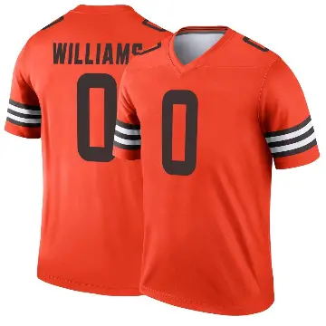 ＃0 Men's Bucky Williams Orange Legend Cleveland Browns Inverted Jersey