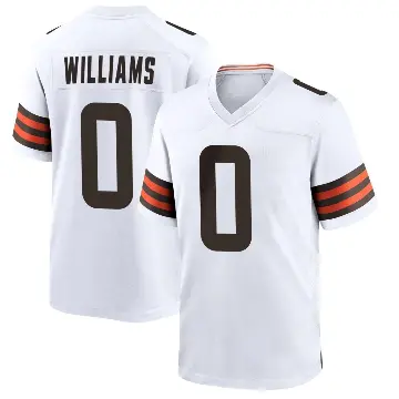 ＃0 Men's Bucky Williams White Game Cleveland Browns Jersey