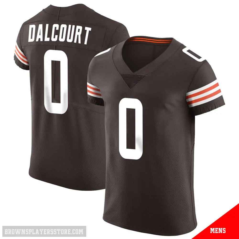 ＃0 Men's Darrian Dalcourt Brown Elite Cleveland Browns Vapor Jersey