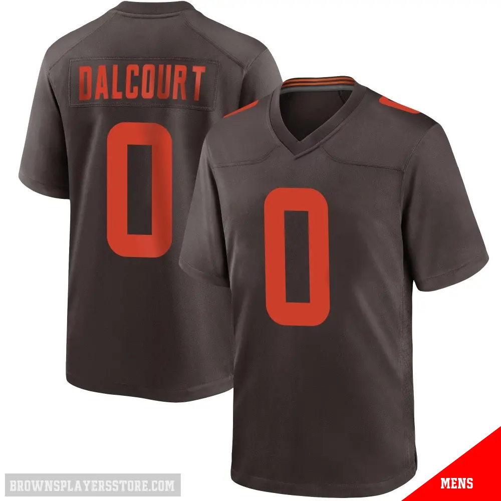 ＃0 Men's Darrian Dalcourt Brown Game Cleveland Browns Alternate Jersey