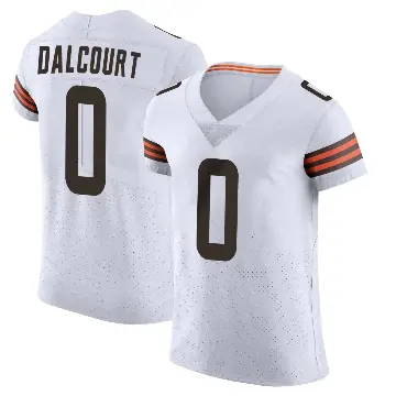 ＃0 Men's Darrian Dalcourt White Elite Cleveland Browns Vapor Jersey