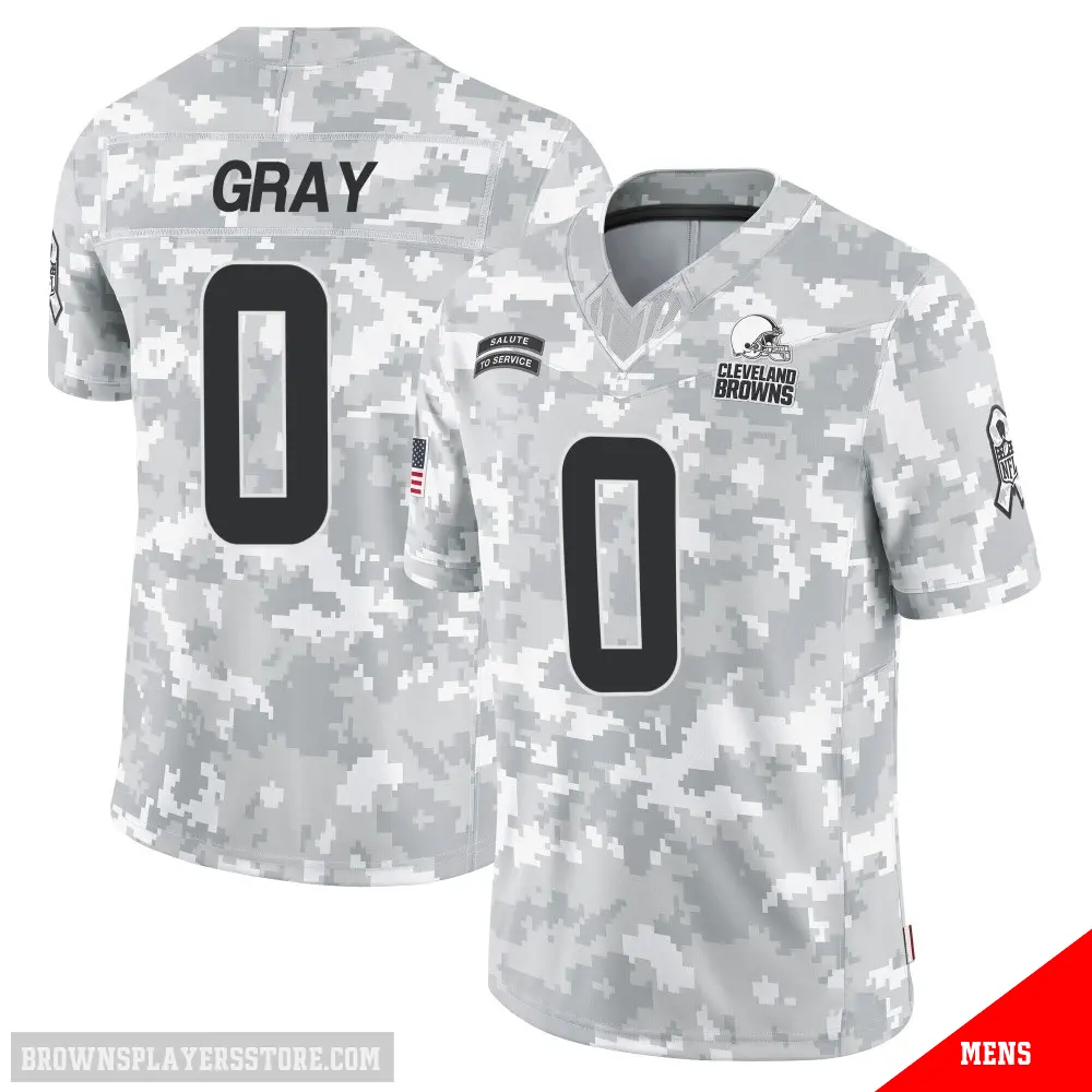 ＃0 Men's Eric Gray Arctic Camo Limited Cleveland Browns 2024 Salute to Service Jersey