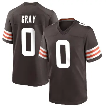 ＃0 Men's Eric Gray Brown Game Cleveland Browns Team Color Jersey