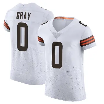 ＃0 Men's Eric Gray White Elite Cleveland Browns Vapor Jersey