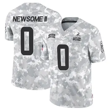 ＃0 Men's Greg Newsome II Arctic Camo Limited Cleveland Browns 2024 Salute to Service Jersey