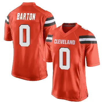 ＃0 Men's Jackson Barton Orange Game Cleveland Browns Alternate Jersey