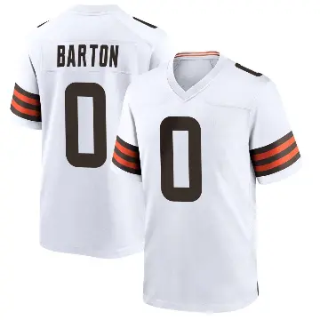 ＃0 Men's Jackson Barton White Game Cleveland Browns Jersey