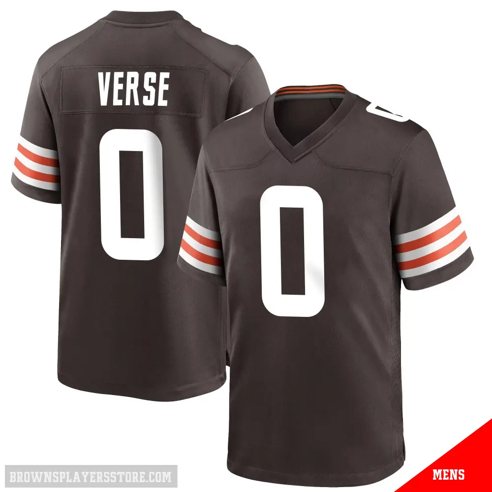 ＃0 Men's Jared Verse Brown Game Cleveland Browns Team Color Jersey