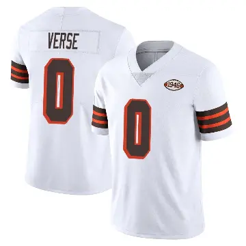 ＃0 Men's Jared Verse White Limited Cleveland Browns Vapor 1946 Collection Alternate Jersey