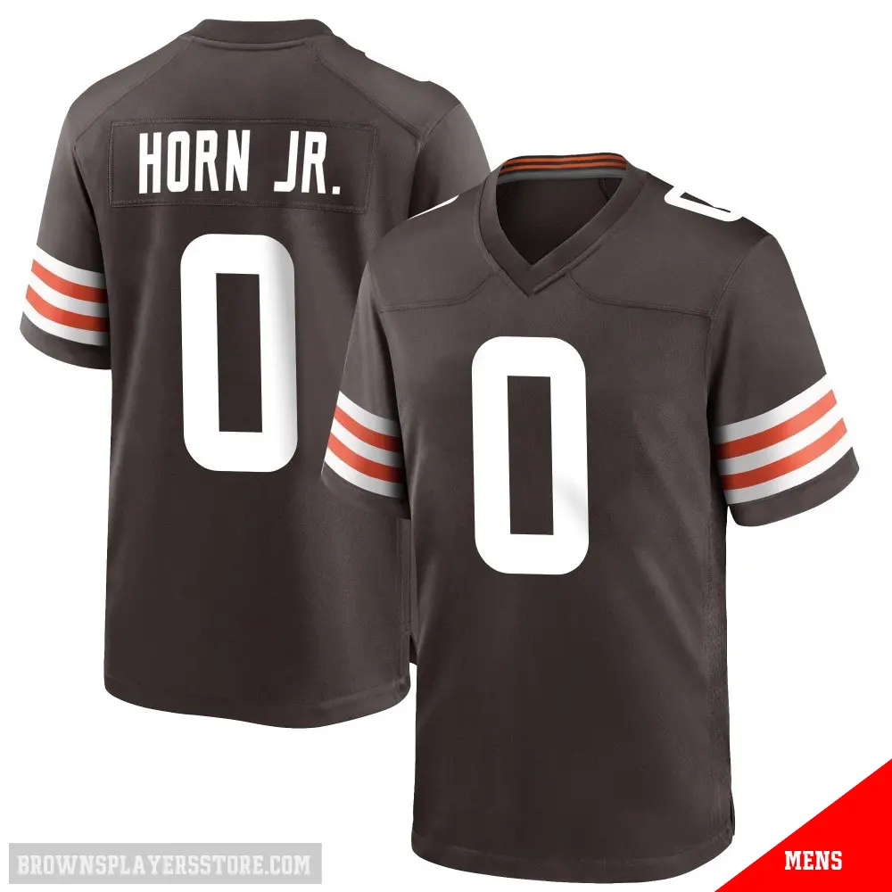 ＃0 Men's Jimmy Horn Jr. Brown Game Cleveland Browns Team Color Jersey