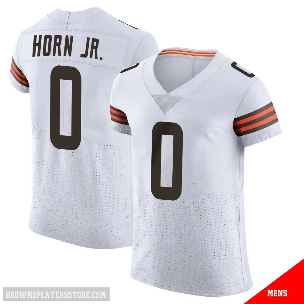 ＃0 Men's Jimmy Horn Jr. White Elite Cleveland Browns Vapor Jersey