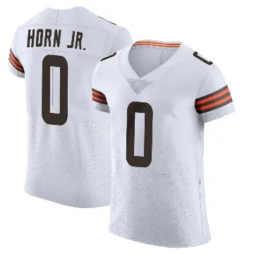 ＃0 Men's Jimmy Horn Jr. White Elite Cleveland Browns Vapor Jersey