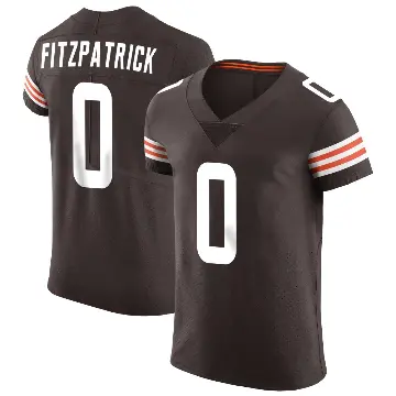 ＃0 Men's John FitzPatrick Brown Elite Cleveland Browns Vapor Jersey