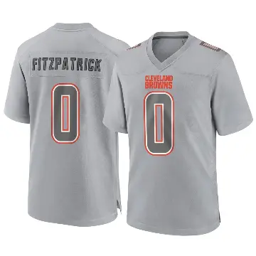 ＃0 Men's John FitzPatrick Gray Game Cleveland Browns Atmosphere Fashion Jersey