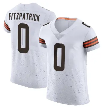 ＃0 Men's John FitzPatrick White Elite Cleveland Browns Vapor Jersey