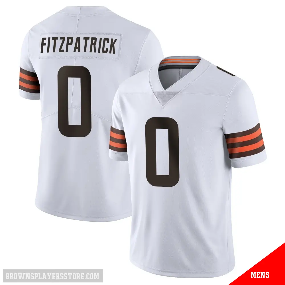 ＃0 Men's John FitzPatrick White Limited Cleveland Browns Vapor Untouchable Jersey