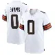 ＃0 Men's Krys Barnes White Game Cleveland Browns Jersey
