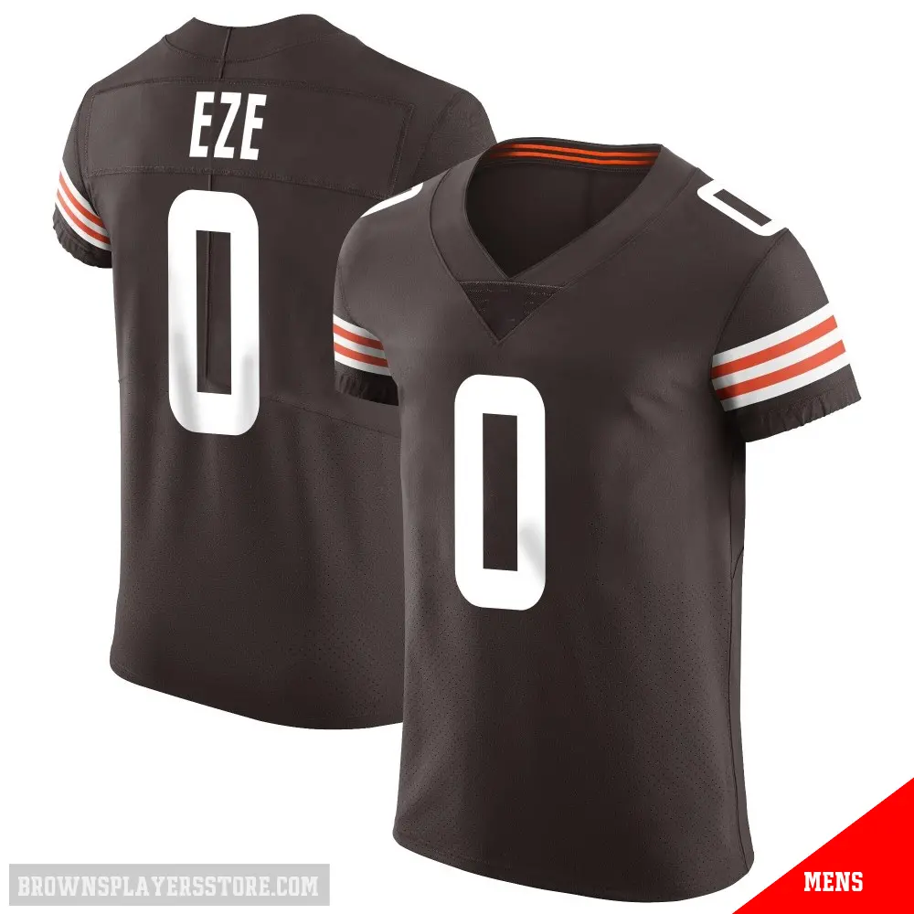 ＃0 Men's Obinna Eze Brown Elite Cleveland Browns Vapor Jersey