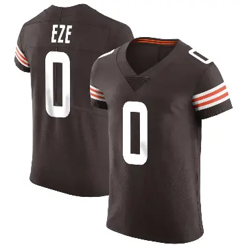 ＃0 Men's Obinna Eze Brown Elite Cleveland Browns Vapor Jersey