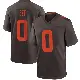 ＃0 Men's Obinna Eze Brown Game Cleveland Browns Alternate Jersey