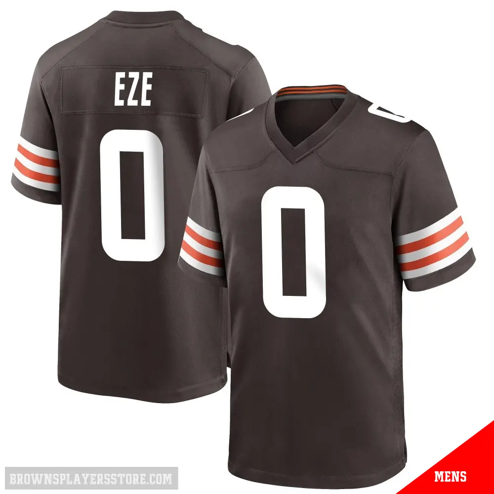 ＃0 Men's Obinna Eze Brown Game Cleveland Browns Team Color Jersey