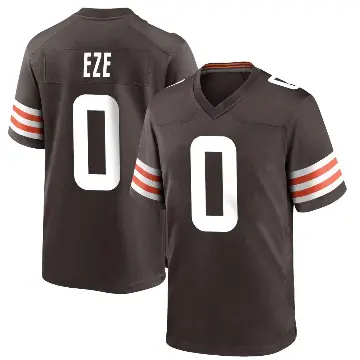 ＃0 Men's Obinna Eze Brown Game Cleveland Browns Team Color Jersey