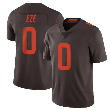＃0 Men's Obinna Eze Brown Limited Cleveland Browns Vapor Alternate Jersey