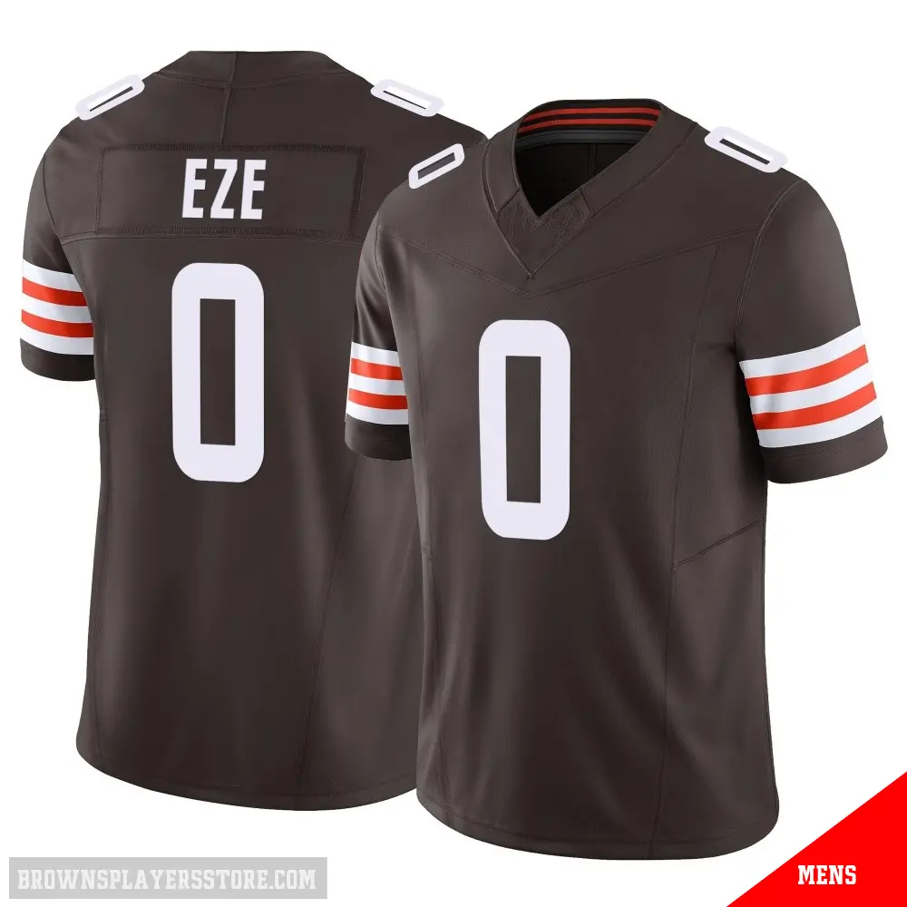 ＃0 Men's Obinna Eze Brown Limited Cleveland Browns Vapor F.U.S.E. Jersey