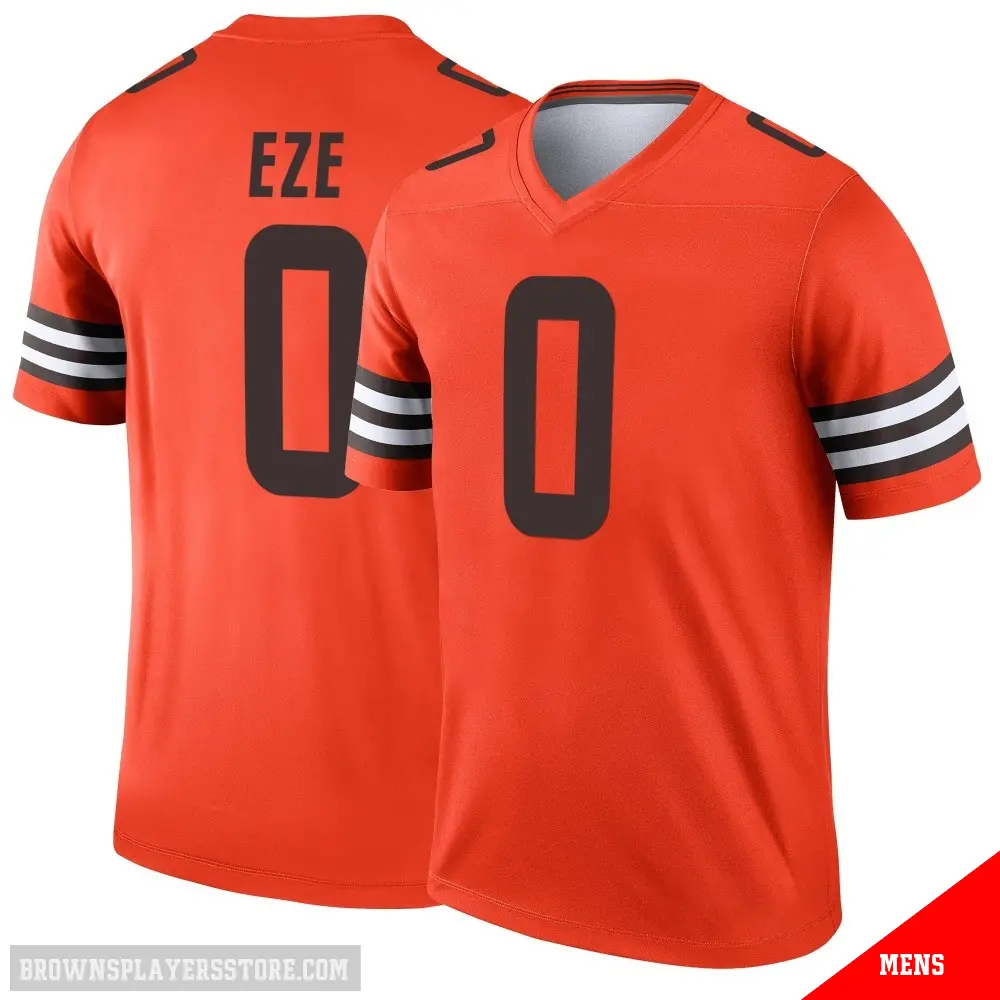 ＃0 Men's Obinna Eze Orange Legend Cleveland Browns Inverted Jersey