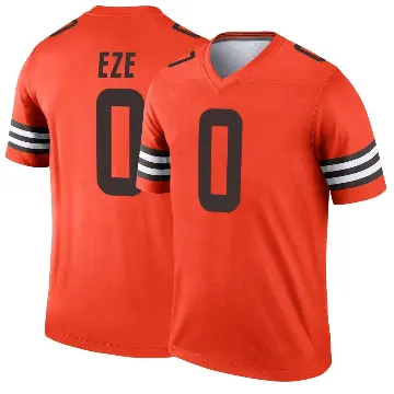 ＃0 Men's Obinna Eze Orange Legend Cleveland Browns Inverted Jersey