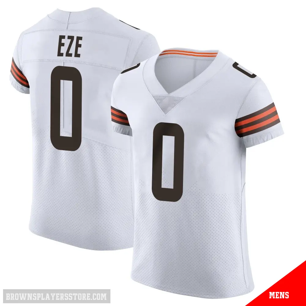 ＃0 Men's Obinna Eze White Elite Cleveland Browns Vapor Jersey