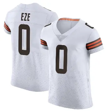 ＃0 Men's Obinna Eze White Elite Cleveland Browns Vapor Jersey