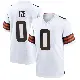 ＃0 Men's Obinna Eze White Game Cleveland Browns Jersey