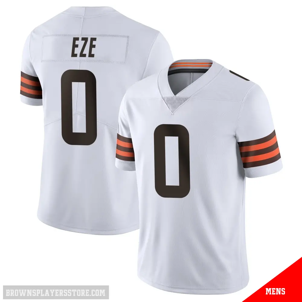 ＃0 Men's Obinna Eze White Limited Cleveland Browns Vapor Untouchable Jersey