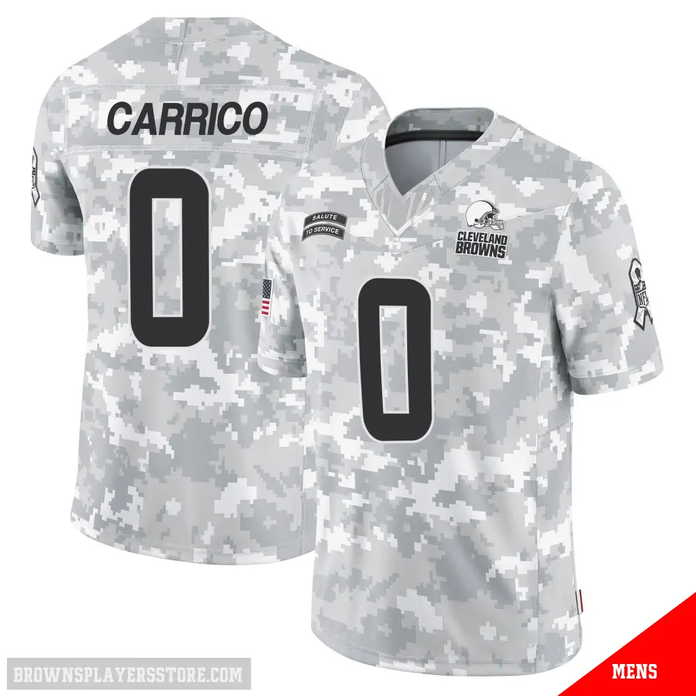 ＃0 Men's Reid Carrico Arctic Camo Limited Cleveland Browns 2024 Salute to Service Jersey