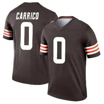 ＃0 Men's Reid Carrico Brown Legend Cleveland Browns Jersey