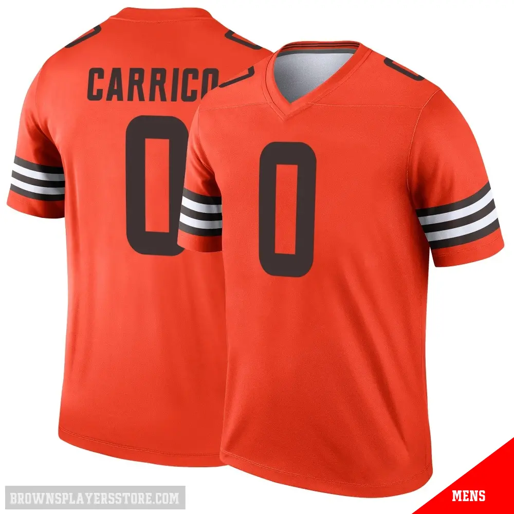 ＃0 Men's Reid Carrico Orange Legend Cleveland Browns Inverted Jersey