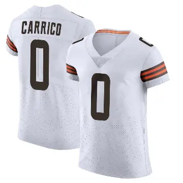 ＃0 Men's Reid Carrico White Elite Cleveland Browns Vapor Jersey