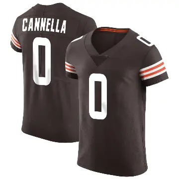 ＃0 Men's Sal Cannella Brown Elite Cleveland Browns Vapor Jersey