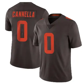 ＃0 Men's Sal Cannella Brown Limited Cleveland Browns Vapor Alternate Jersey