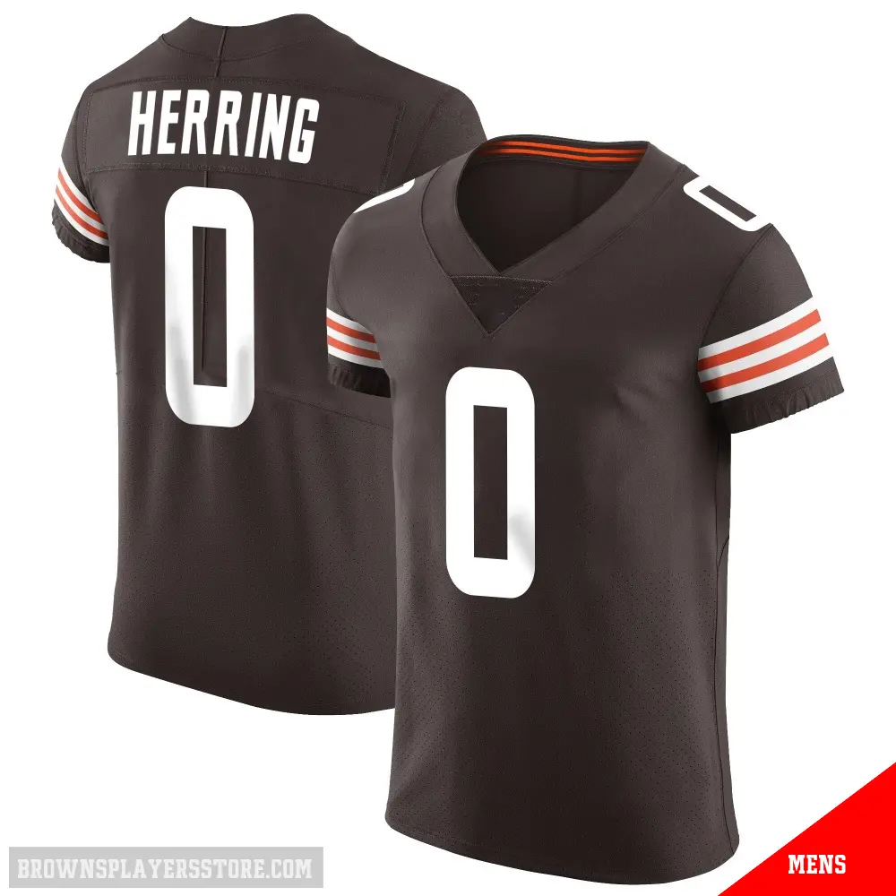 ＃0 Men's Tyron Herring Brown Elite Cleveland Browns Vapor Jersey