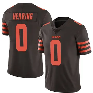 ＃0 Men's Tyron Herring Brown Limited Cleveland Browns Color Rush Jersey