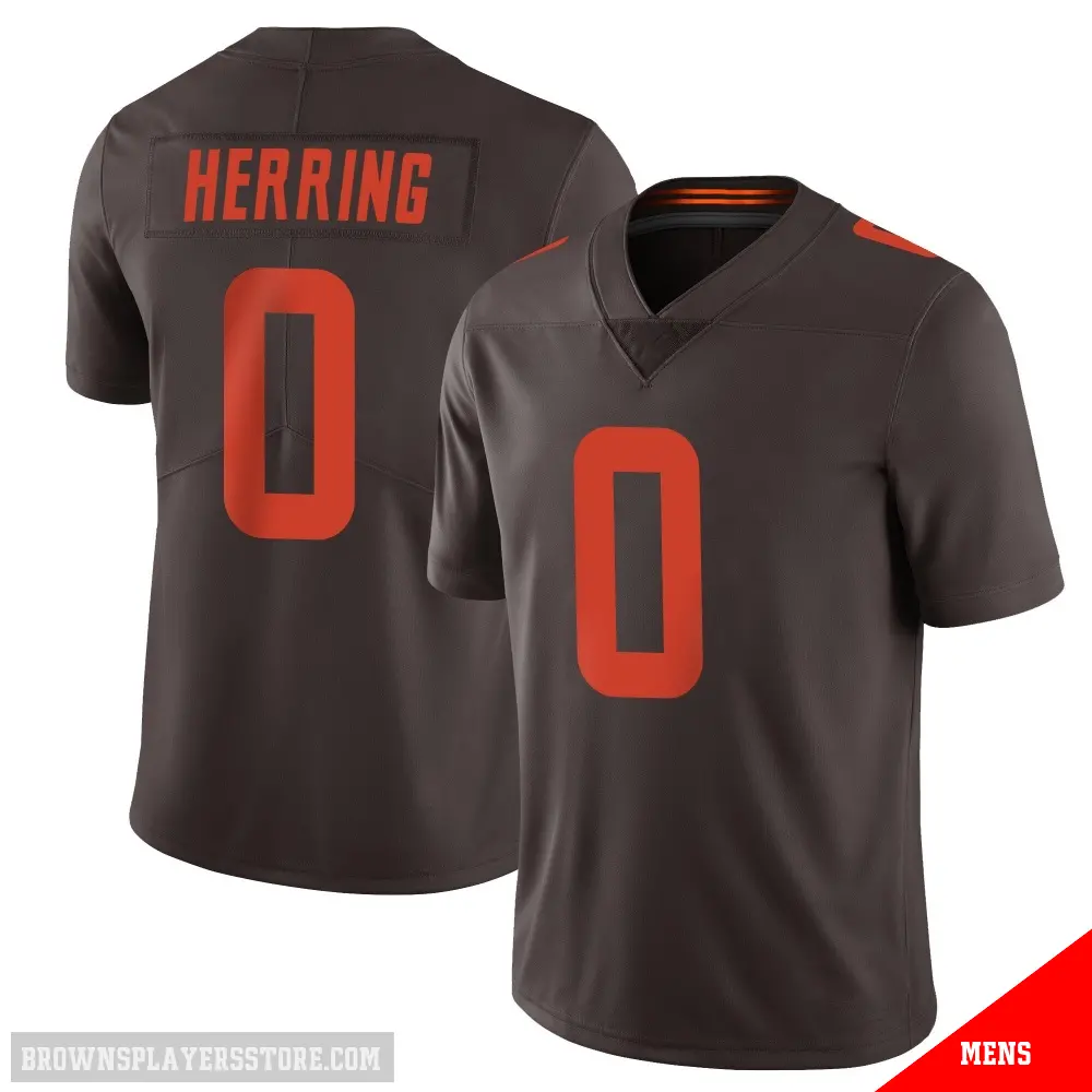 ＃0 Men's Tyron Herring Brown Limited Cleveland Browns Vapor Alternate Jersey