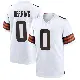 ＃0 Men's Tyron Herring White Game Cleveland Browns Jersey