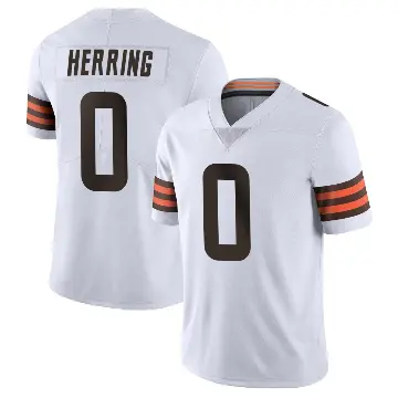 ＃0 Men's Tyron Herring White Limited Cleveland Browns Vapor Untouchable Jersey