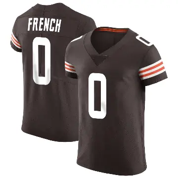 ＃0 Men's Wesley French Brown Elite Cleveland Browns Vapor Jersey